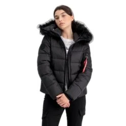 Bomber Con Cappuccio Da Donna Alpha Industries -Trussardi Negozio alpha industries 108004 03 alpha industries hooded puffer alpha wmn 001