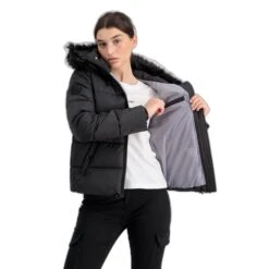 Bomber Con Cappuccio Da Donna Alpha Industries -Trussardi Negozio alpha industries 108004 03 alpha industries hooded puffer alpha wmn 002