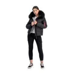 Bomber Con Cappuccio Da Donna Alpha Industries -Trussardi Negozio alpha industries 108004 03 alpha industries hooded puffer alpha wmn 004