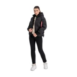 Bomber Da Donna Con Cappuccio E Logo Alpha Industries -Trussardi Negozio alpha industries 108005 03 alpha industries hooded logo puffer wmn 004