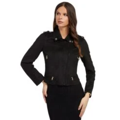 Giacca Di Pelle Da Donna Guess Es Monica -Trussardi Negozio guess w2rl20 wegb2 jblk 1