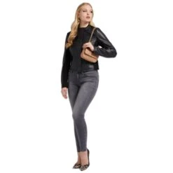 Giacca Di Pelle Da Donna Guess New Fiammetta -Trussardi Negozio guess w2yl19 we480 jblk 2