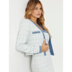 Blazer Da Donna Guess Tosca -Trussardi Negozio guess w4rn38 wfwv2 fb2y light blue boucle co 5