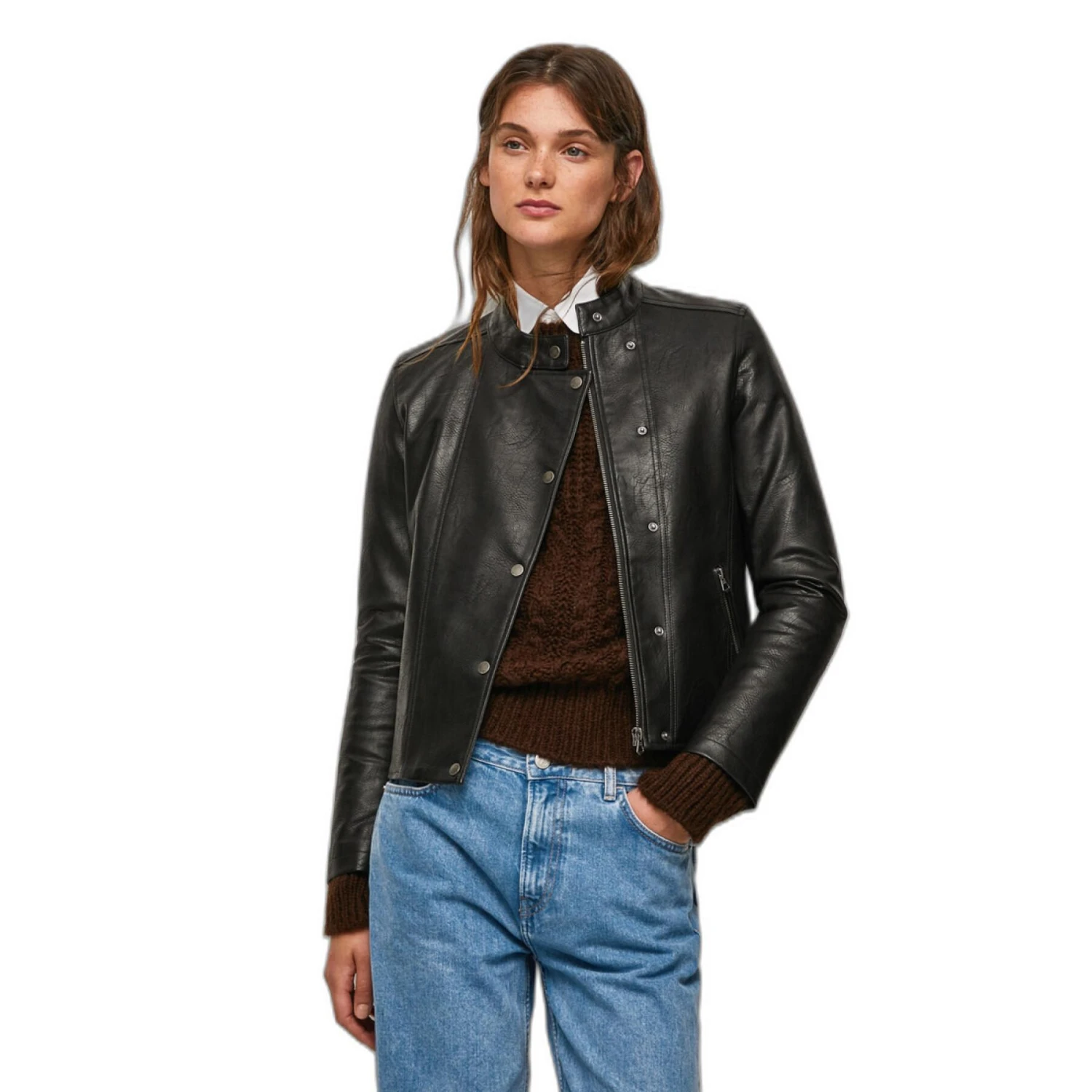 Giacca Di Pelle Da Donna Pepe Jeans Axia 1 Giacca Di Pelle Da Donna Pepe Jeans Axia