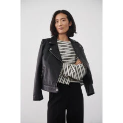 Giacca Di Pelle A Maniche Lunghe Da Donna Soaked In Luxury Maeve -Trussardi Negozio soaked in luxury 30403641 40050 6