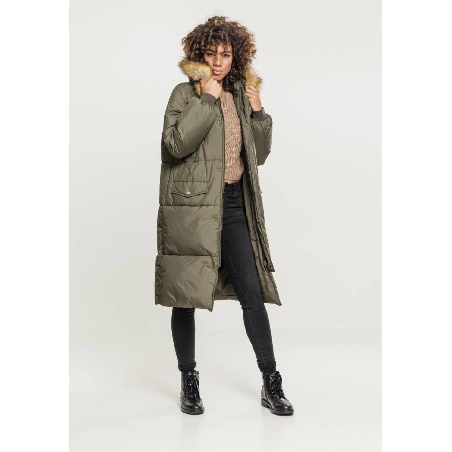 URBAN CLASSICS Cappotto Parka Urban Classic Oversize Da Donna 12 URBAN CLASSICS Cappotto Parka Urban Classic Oversize Da Donna - immagine 12