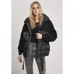 Giacca Donna Urban Classics Sherpa Mix Puffer (taglie Grandi)