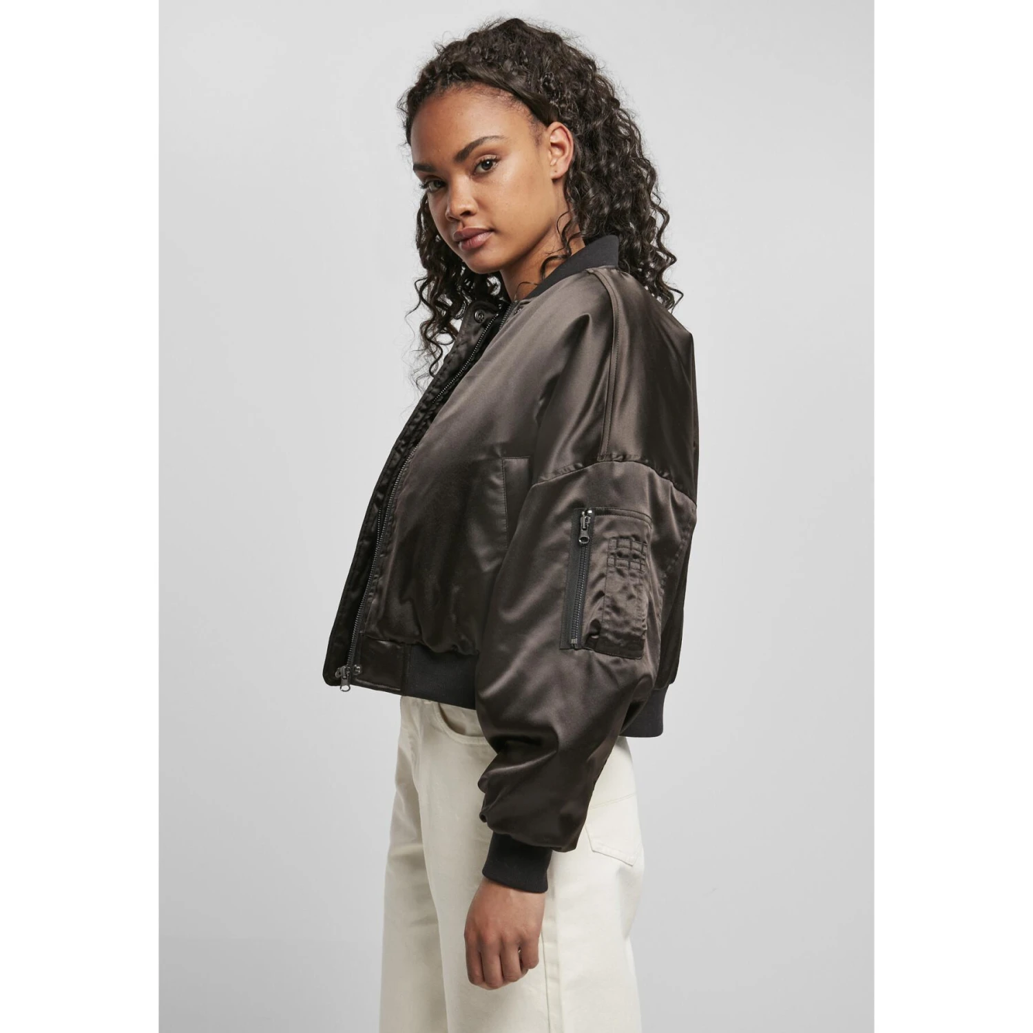 Bomber Da Donna Urban Classics Oversized Satin 6 Bomber Da Donna Urban Classics Oversized Satin - immagine 6
