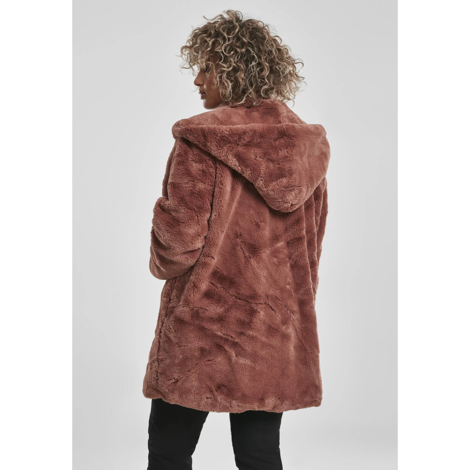 Cappotto Con Cappuccio Da Donna Urban Classics Teddy 3 Cappotto Con Cappuccio Da Donna Urban Classics Teddy - immagine 3