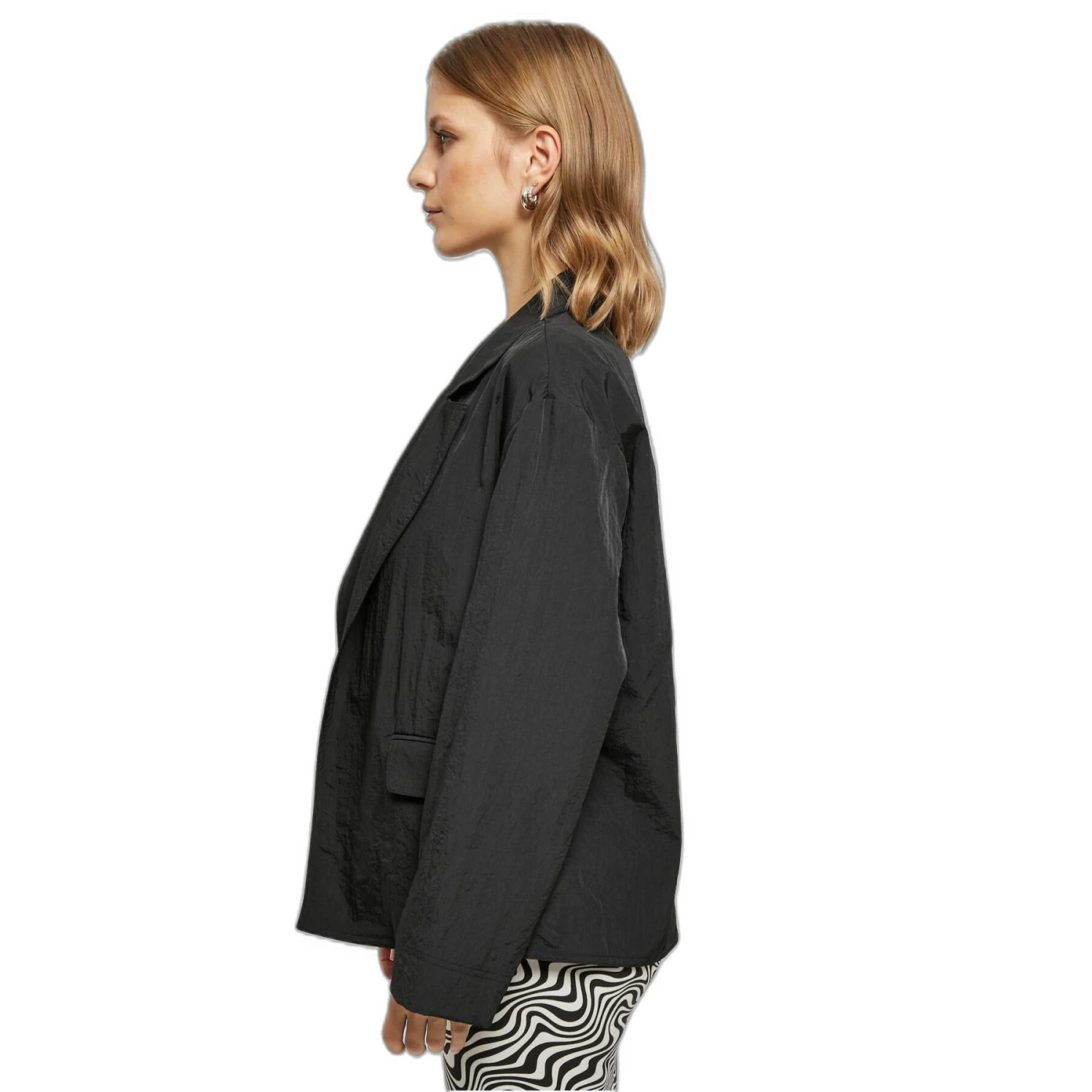 Blazer Oversize Da Donna In Nylon Increspato Urban Classics GT 6 Blazer Oversize Da Donna In Nylon Increspato Urban Classics GT - immagine 6